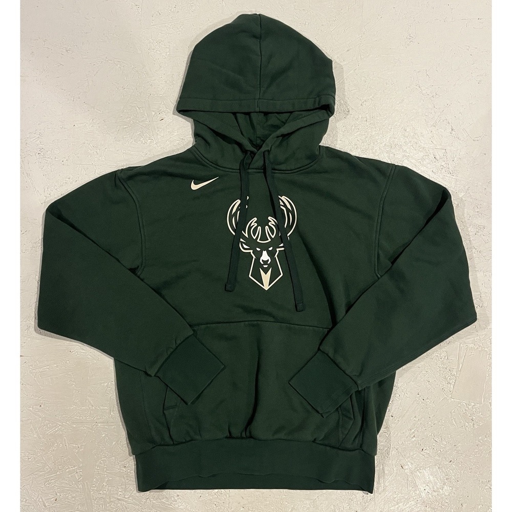 Nike Milwaukee Bucks Fleece Pullover Loose Fit‎ Men's S Green Hoodie DN8636-323
